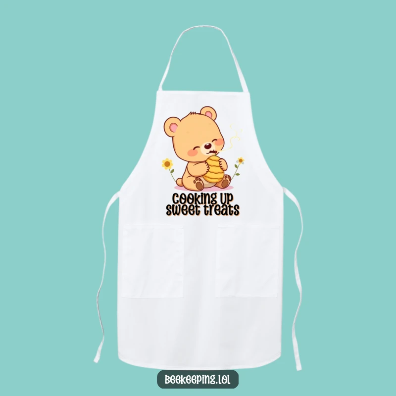 Funny Bear Cub Smoking Beehive Apron: Cook with Cool Confidence, A Kitchen Funny Gift!