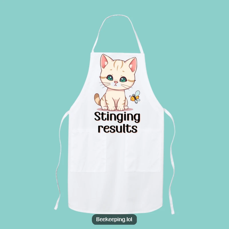 Funny Cat Bee Apron - Humorous Kitchen Wear, Great Chef Gift