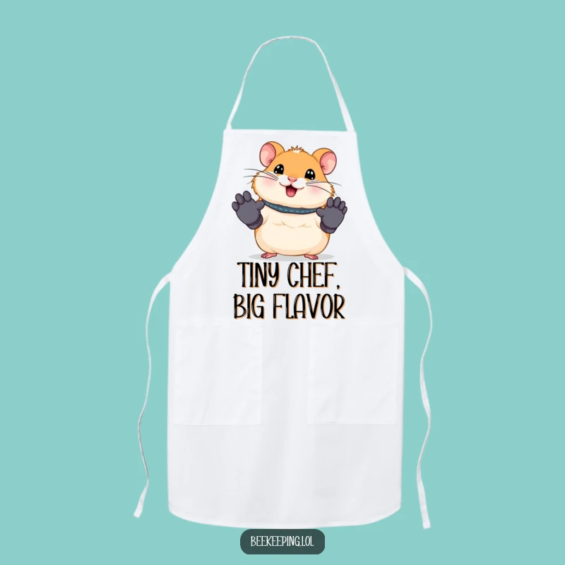 Funny Hamster Work Apron - Tiny Glove Chef - Kitchen Humor Gift