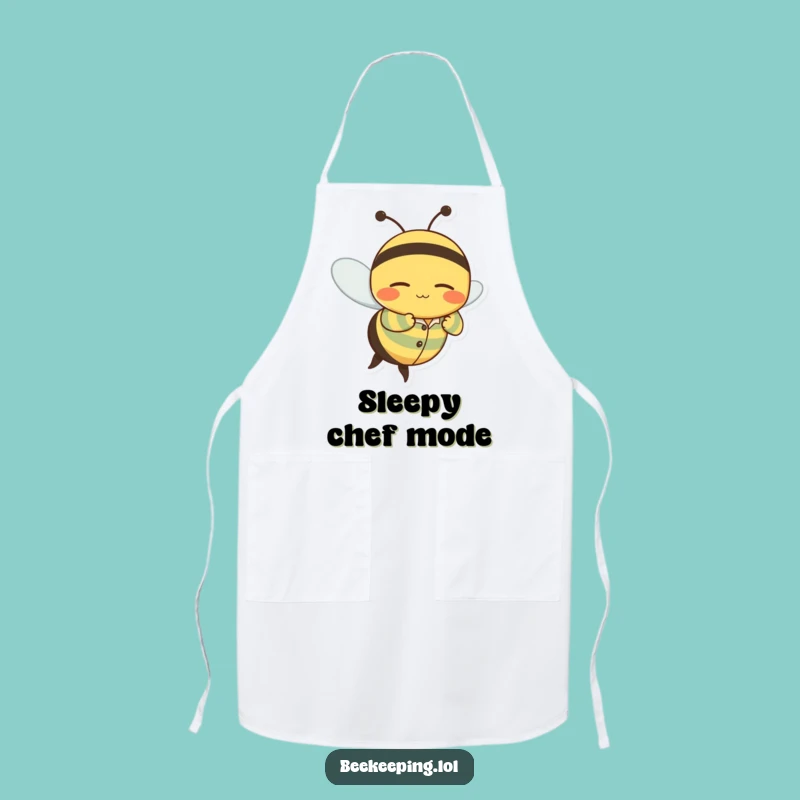 Funny Sleepy Bee Apron: Pajama Bee Kitchen Wear for Humorous Cooks