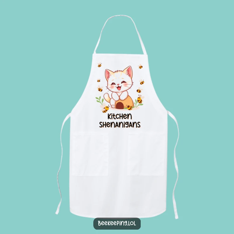 Funny Kitten Bee Apron - Playful Kitchen Fun, Perfect Funny Gift