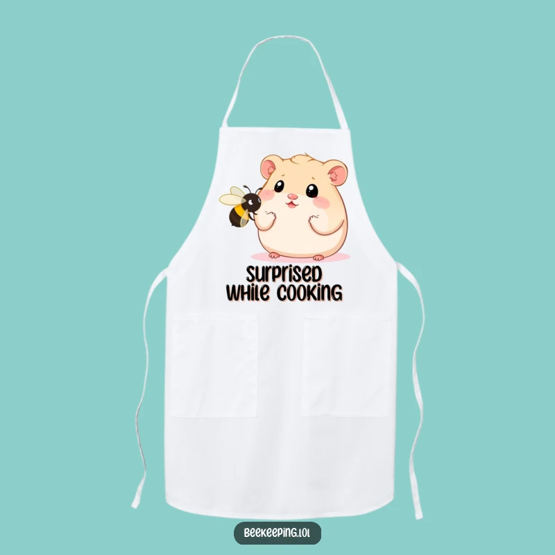Funny Hamster Chef Apron: Cook with Wide-Eyed Bee Astonishment