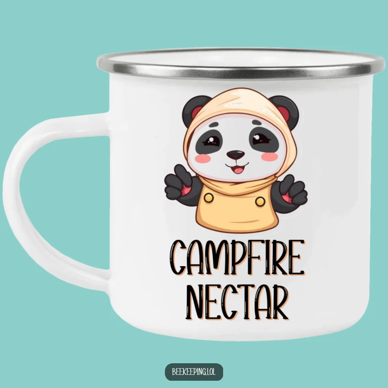 Funny Panda Beekeeper Camping Mug: Durable Bear Cup for Outdoor Adventures