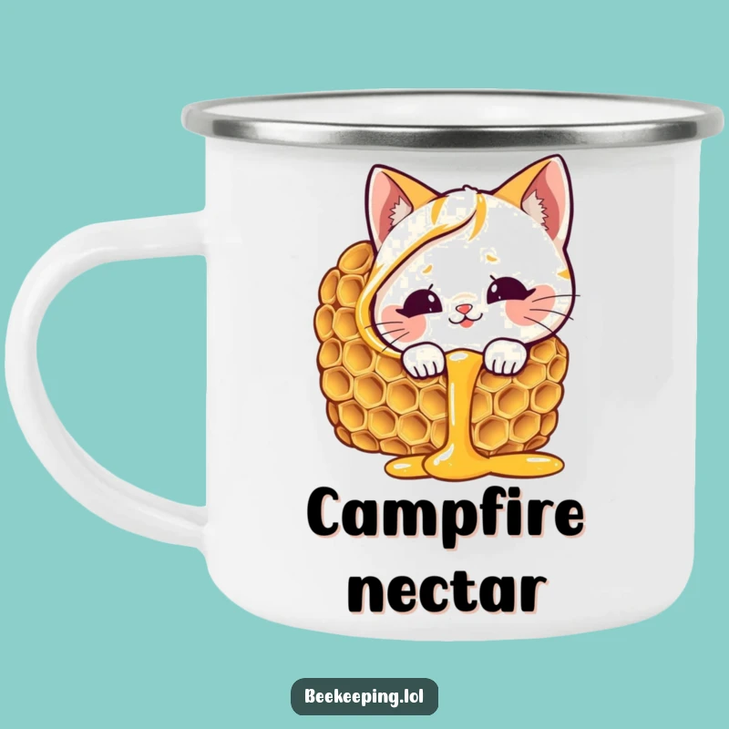Funny Cat Honeycomb Camping Mug - Sweet & Durable, Perfect Funny Gift