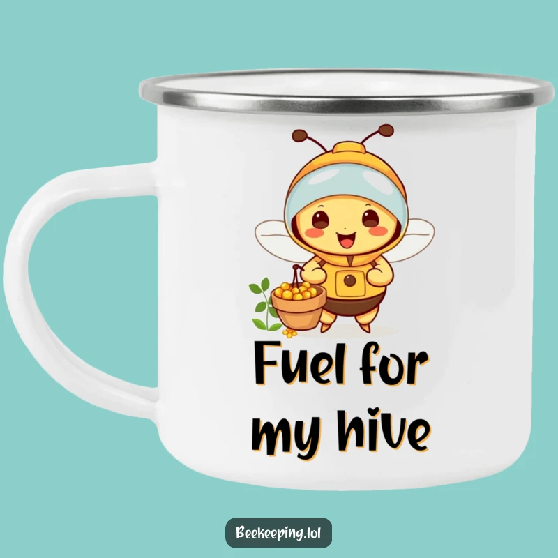 Funny Bee Beekeeper Camping Mug: Enjoy Hot Drinks with This Happy Nectar Collector's Funny Gift!