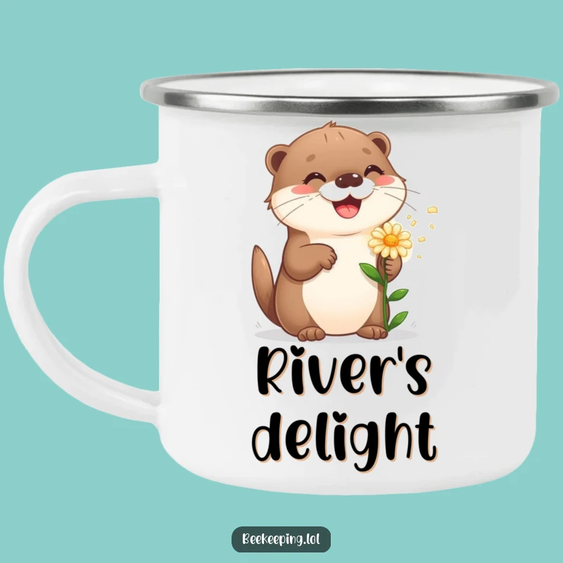 Funny Playful Otter Camping Mug - Adventure Fuel for Happy Trails