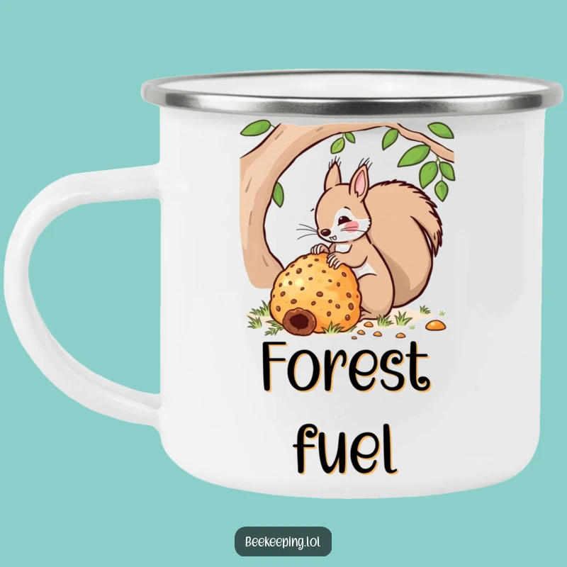 Funny Squirrel Hive Camping Mug - Woodland Beekeeper Drinkware - Gift for Hikers