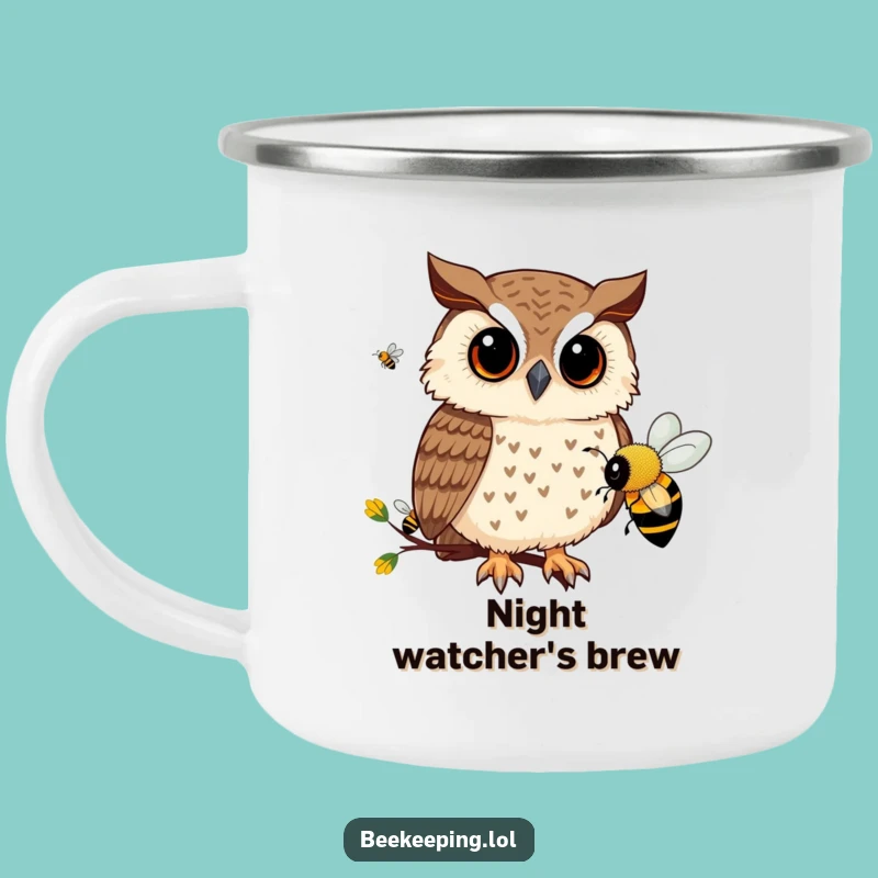 Funny Owl Bee Camping Mug: Curious Owl Outdoors, Great Funny Gift