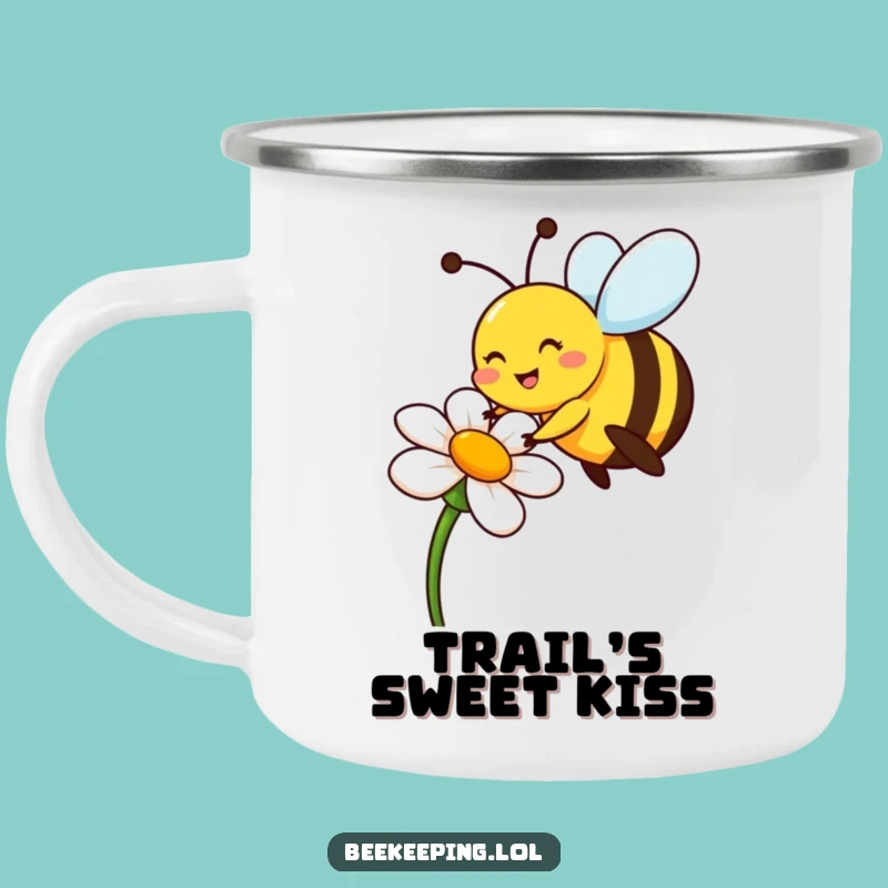 Funny Bee Flower Camping Mug - Adventure Fuel with a Smile!