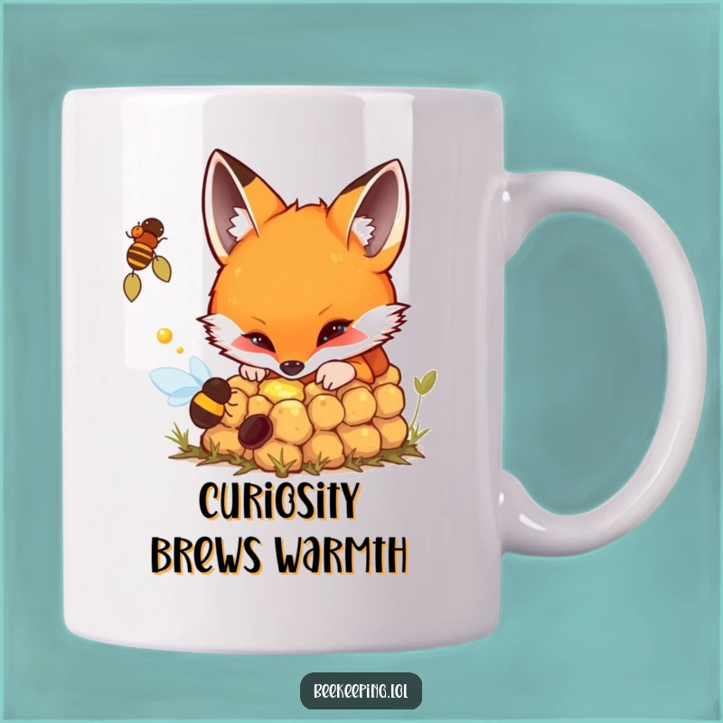 Funny Fox Beehive Mug - Curious Explorer Gift for Nature Lovers