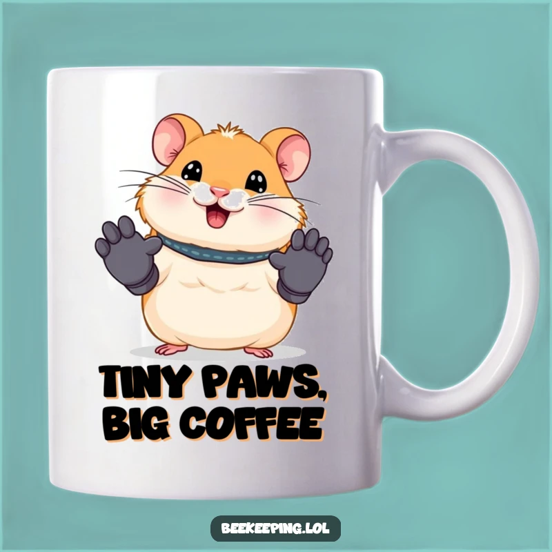 Funny Hamster Work Mug - Tiny Gloves Humor - Perfect Gift for Office Fun