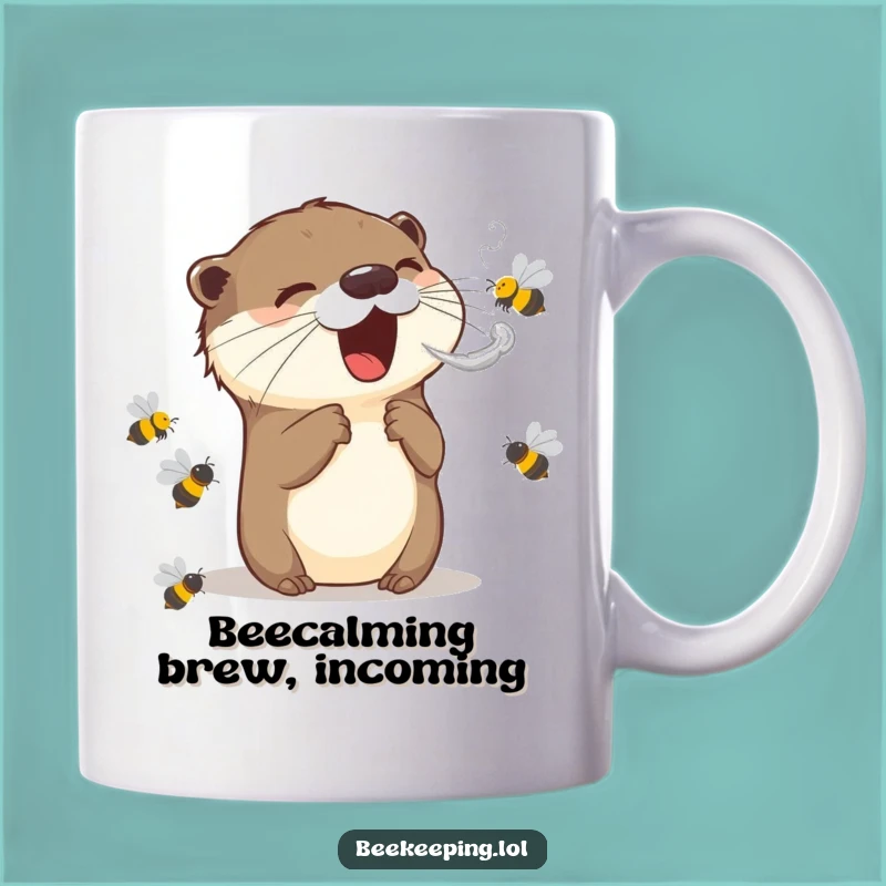 Funny Otter Bee Whisperer Mug: Smokes Bees with Humor, Perfect Gift Idea