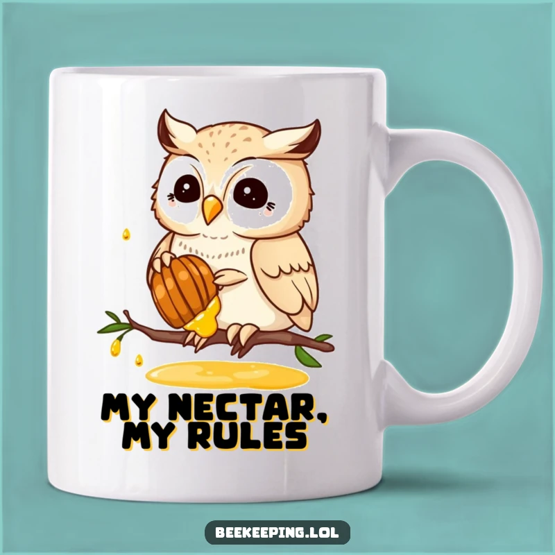 Funny Owl Honey Collector Mug: A Proud Bird's Sweet Treat - Perfect Gift!