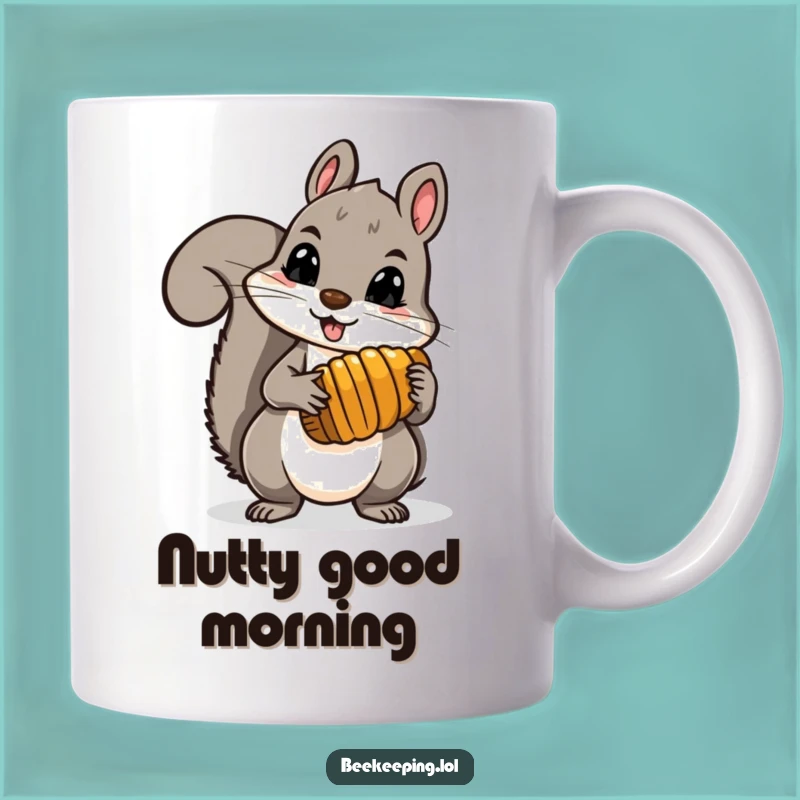 Funny Squirrel Honey Comb Mug - Brave Nut Gatherer, Sweet & Funny Gift Idea