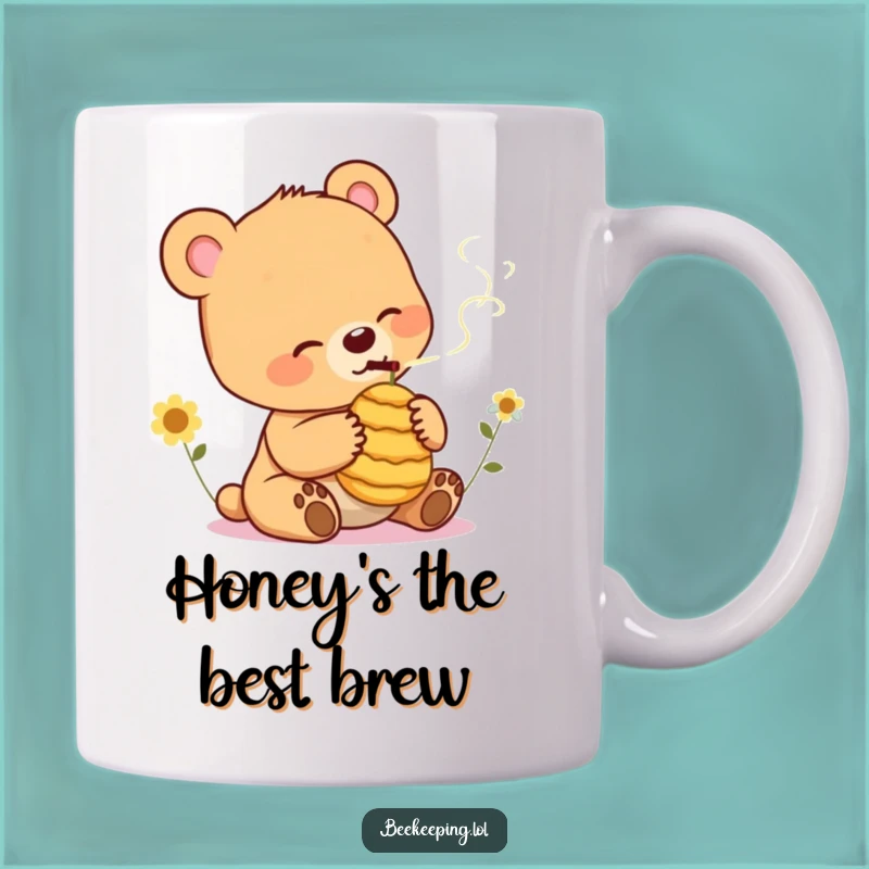 Funny Bear Cub Smoking Beehive Mug: Chilled Out Vibes, A Hilarious Funny Gift!