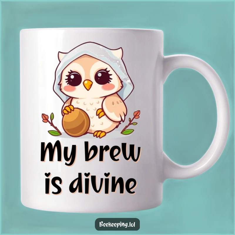 Funny Owl Beekeeper Mug: Adorable Smiling Owl in Veil, Perfect Honey Lover Gift