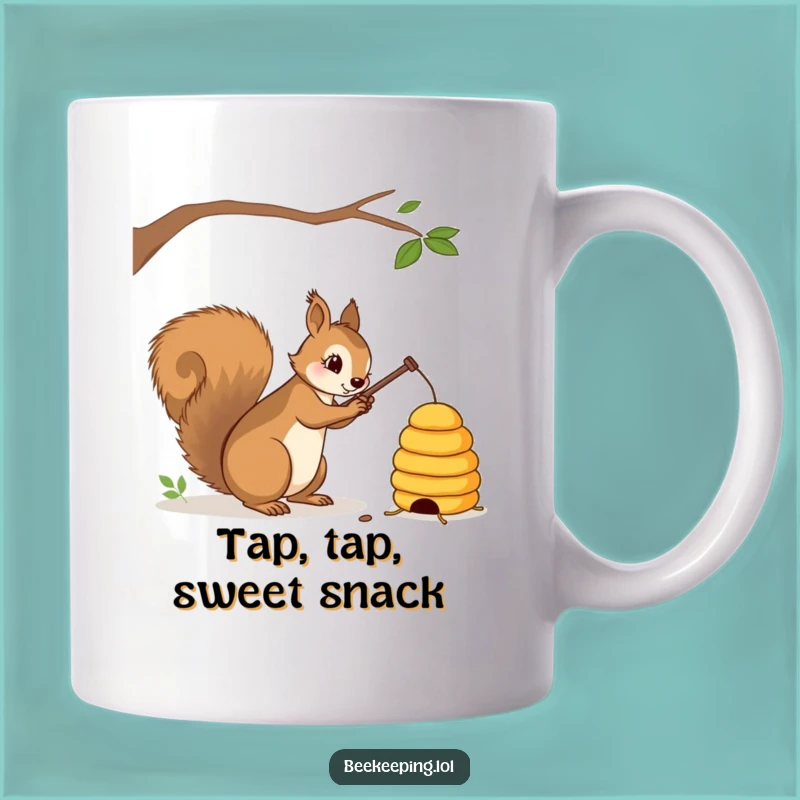 Funny Squirrel Beehive Tapper Mug: Cheeky Fun for Your Morning Brew