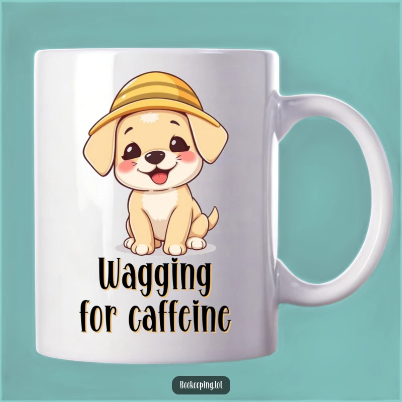 Funny Puppy Beekeeper Mug: Giggling Puppy in Hat, Adorable Pet Lover Gift