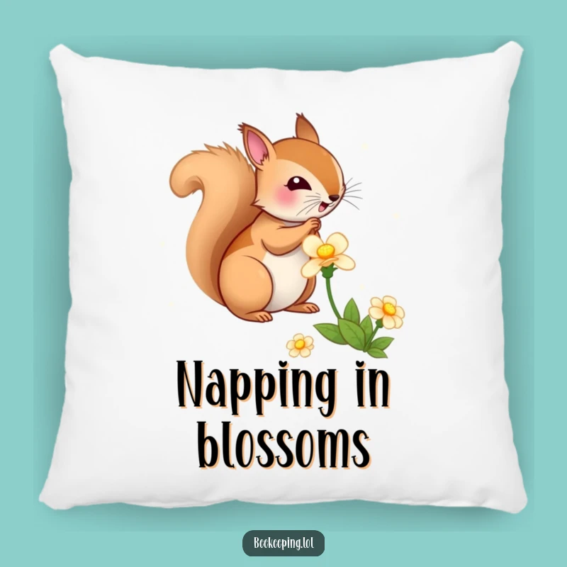 Cozy Funny Squirrel Flower Pillow: Soft Bouncy Squirrel, Perfect Comforting Nature Gift