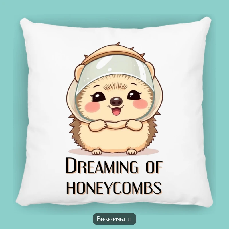 Funny Hedgehog Beekeeper Pillow - Giggling Spiky Friend Accent, Cozy & Cute Gift