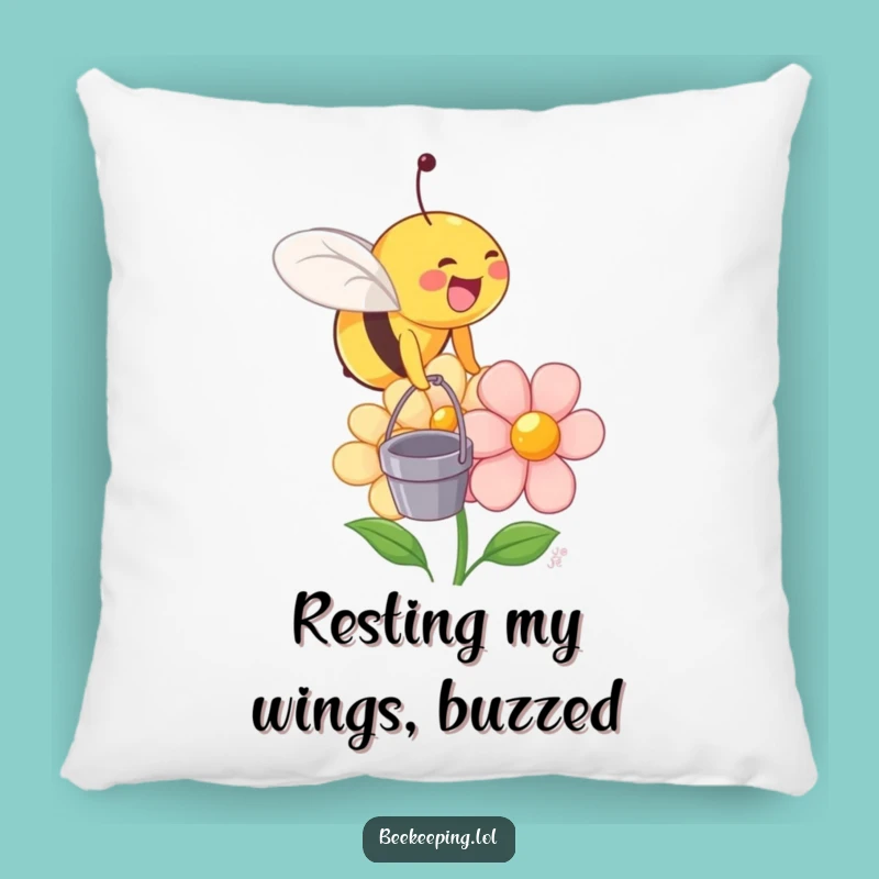 Funny Bee Flower Pillow: Cute Insect Bucket Accent Pillow Gift for Comfort