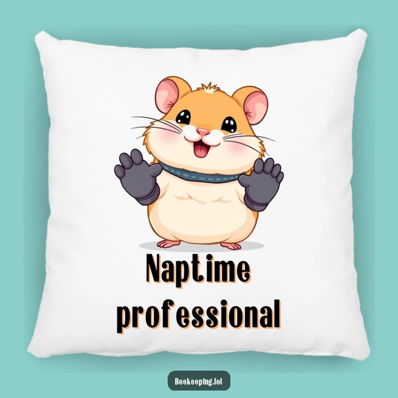 Funny Hamster Work Pillow - Tiny Gloves Comfort - Adorable Humor Gift