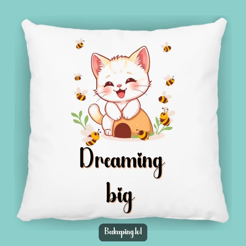 Funny Kitten Bee Pillow - Cozy & Cute, Perfect Funny Gift