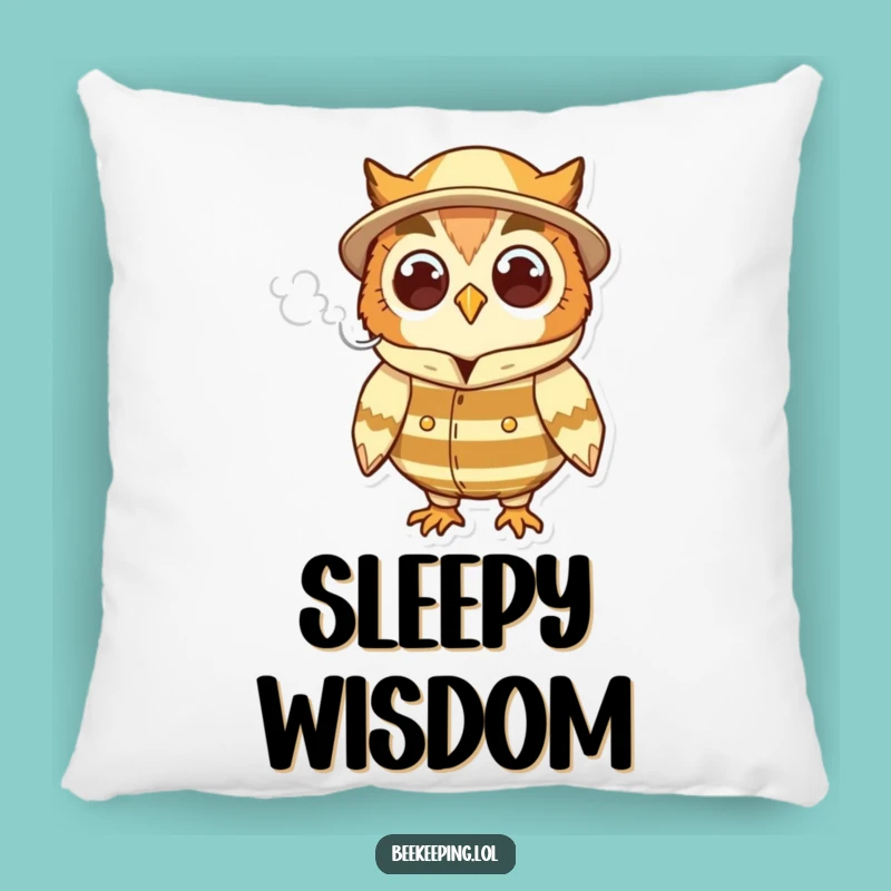 Funny Owl Beekeeper Pillow - Cozy Smoke Puffer Cushion, Sweet Humorous Gift