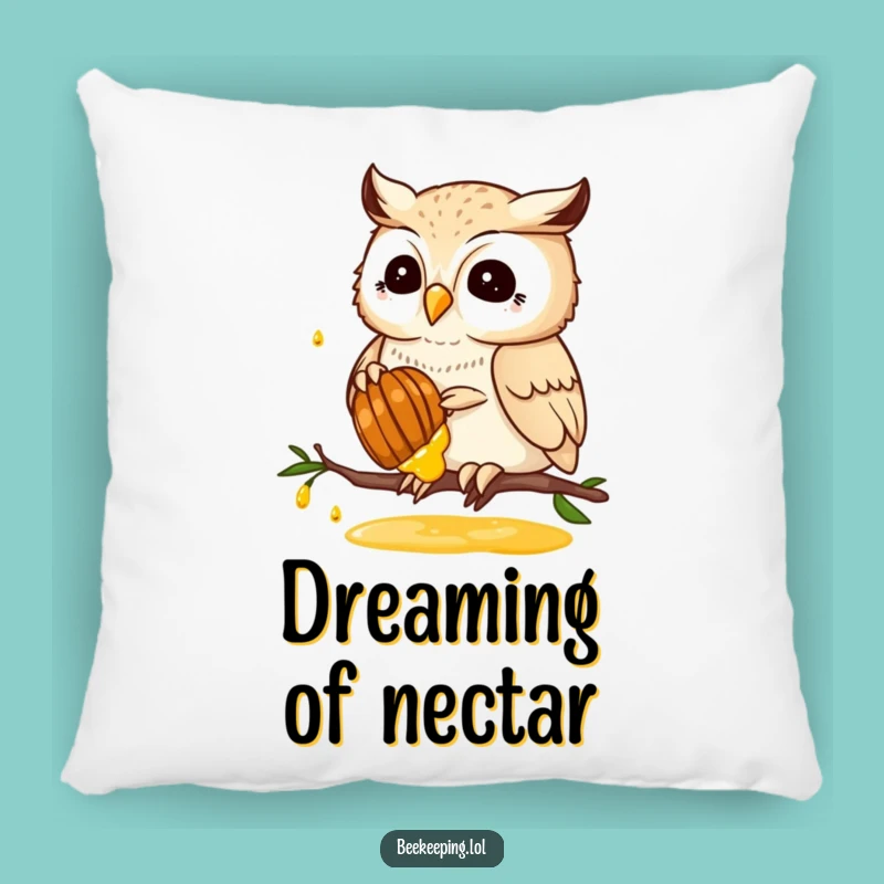 Funny Owl Honey Comfort Pillow: Cozy Up with a Wise Bird's Sweetness - Gift!