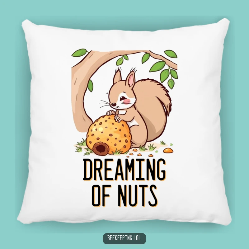 Funny Squirrel Hive Pillow - Cozy Beekeeper Comfort - Adorable Humor Gift