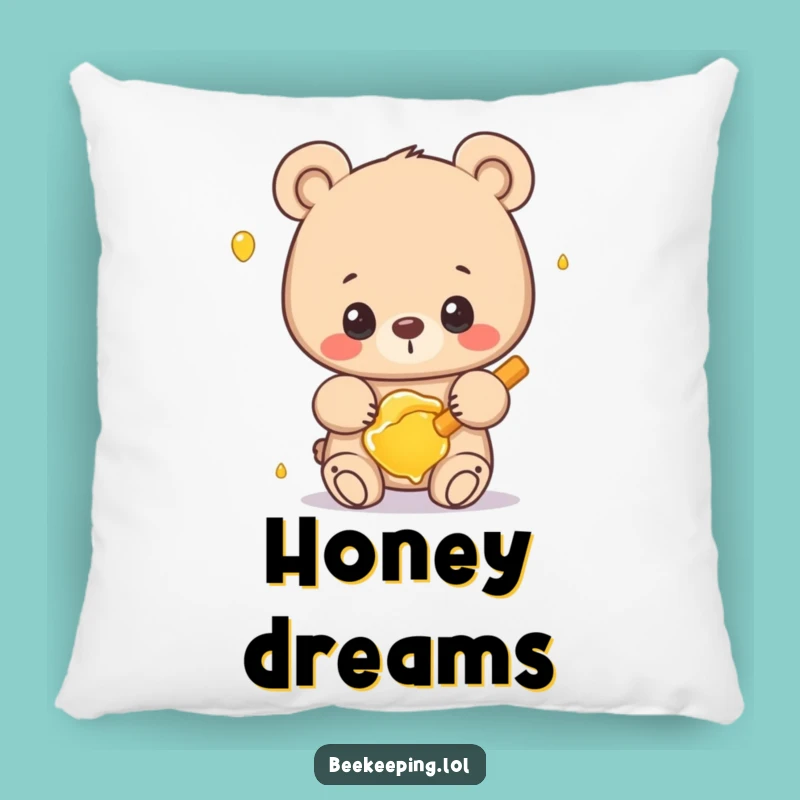 Funny Bear Honey Pillow - Cozy Humorous Cushion, Sweet Gift
