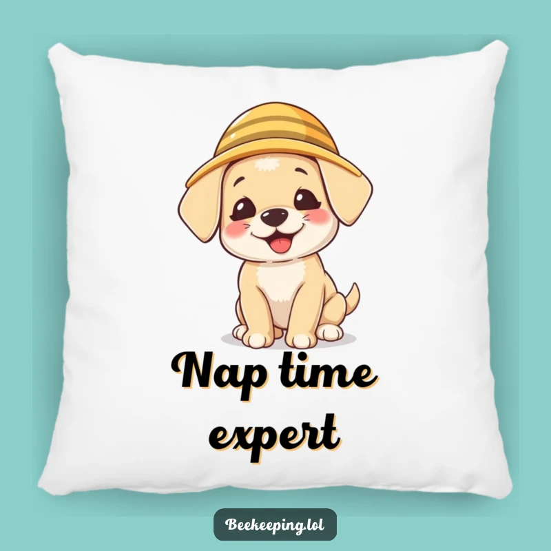 Cozy Funny Puppy Beekeeper Pillow: Soft Giggling Pup, Perfect Comforting Dog Gift