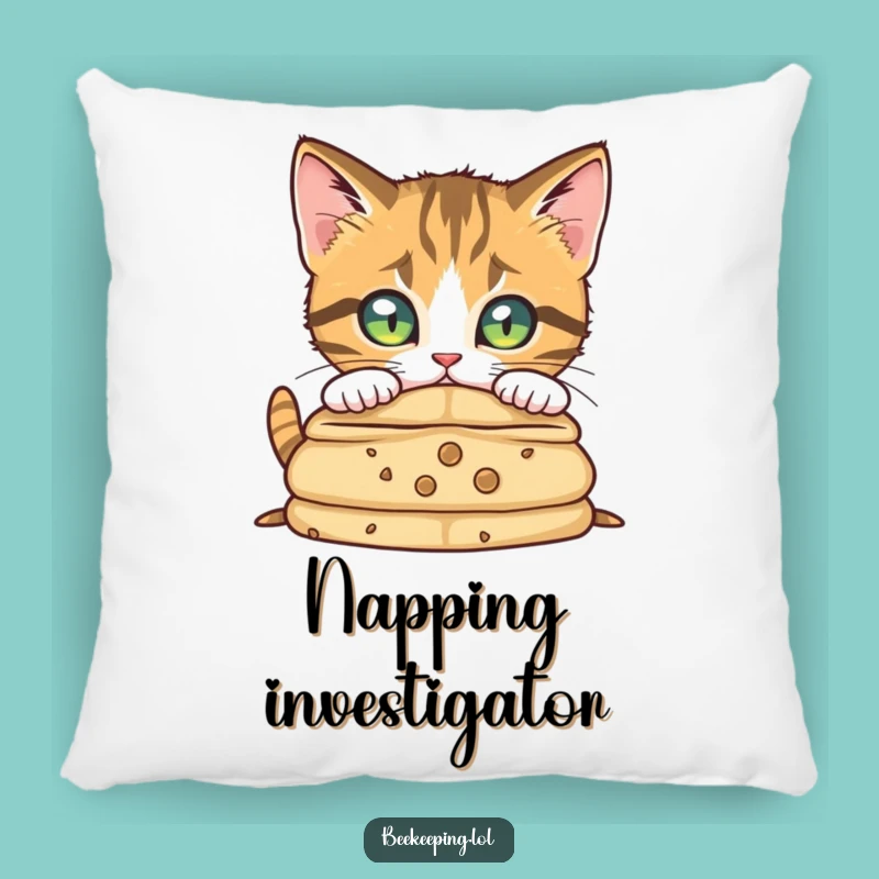 Funny Curious Cat Pillow - Cozy Comfort for Your Inner Investigator