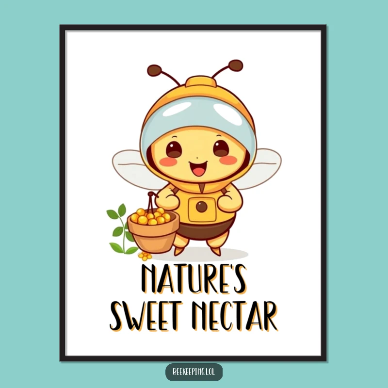 Funny Bee Beekeeper Digital Art: Instant Joy with This Happy Nectar Collector's Funny Gift!