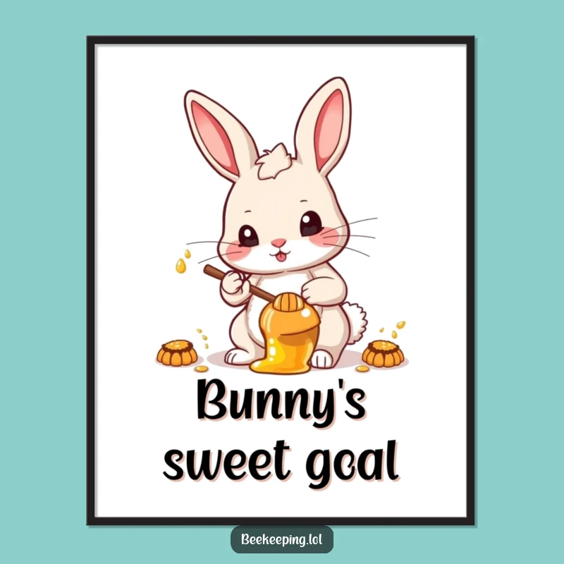 Funny Determined Rabbit Digital Art Print - Instant Motivation for Your Walls