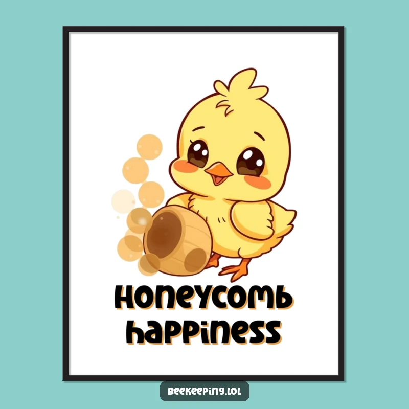 Funny Chick Honey Print: Charming Birdy Art for Humorous Walls