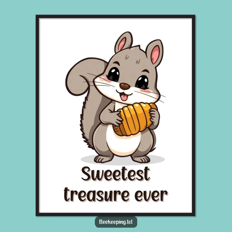 Funny Squirrel Honey Comb Digital Art - Brave Nut Gatherer Downloadable Print
