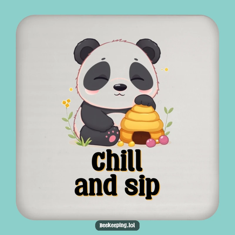 Funny Panda Beehive Coaster: Protect Surfaces with Sleepy Charm