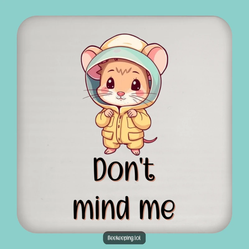 Funny Mouse Beekeeping Coaster Set: Cute Rodent Protection, Hilarious Table Decor