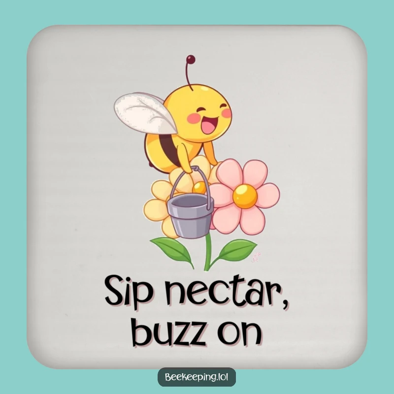Funny Bee Flower Coaster Set: Humorous Table Protection Gift for Decor
