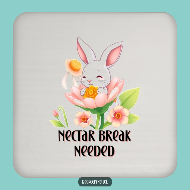 Funny Bunny Flower Coaster: Protect Surfaces with a Playful Bunny Gift!