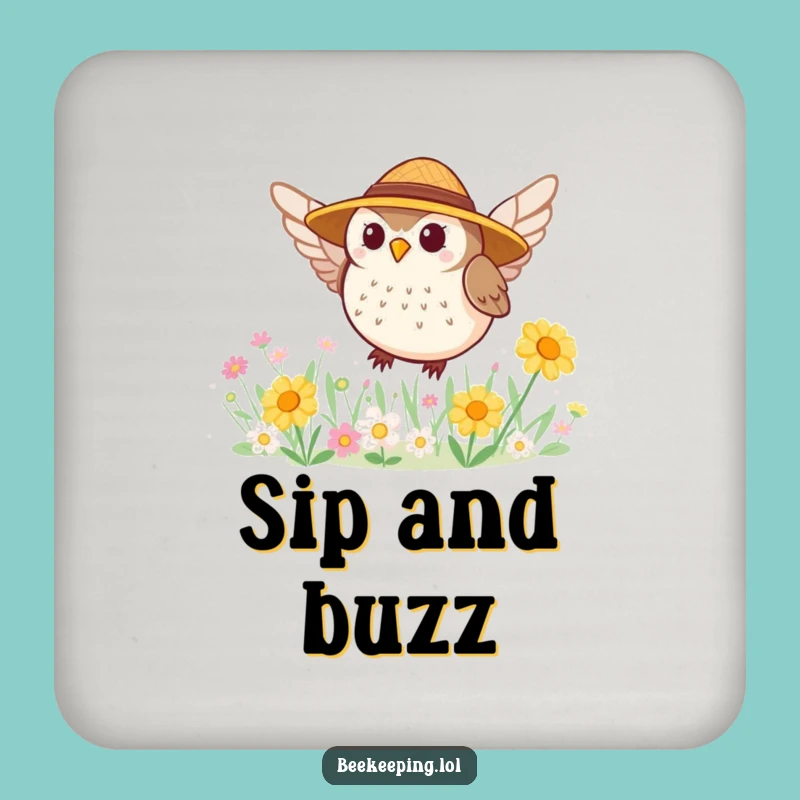 Funny Owl Gardener Coaster: Cute Round Owl Table Protector for Humorous Homes