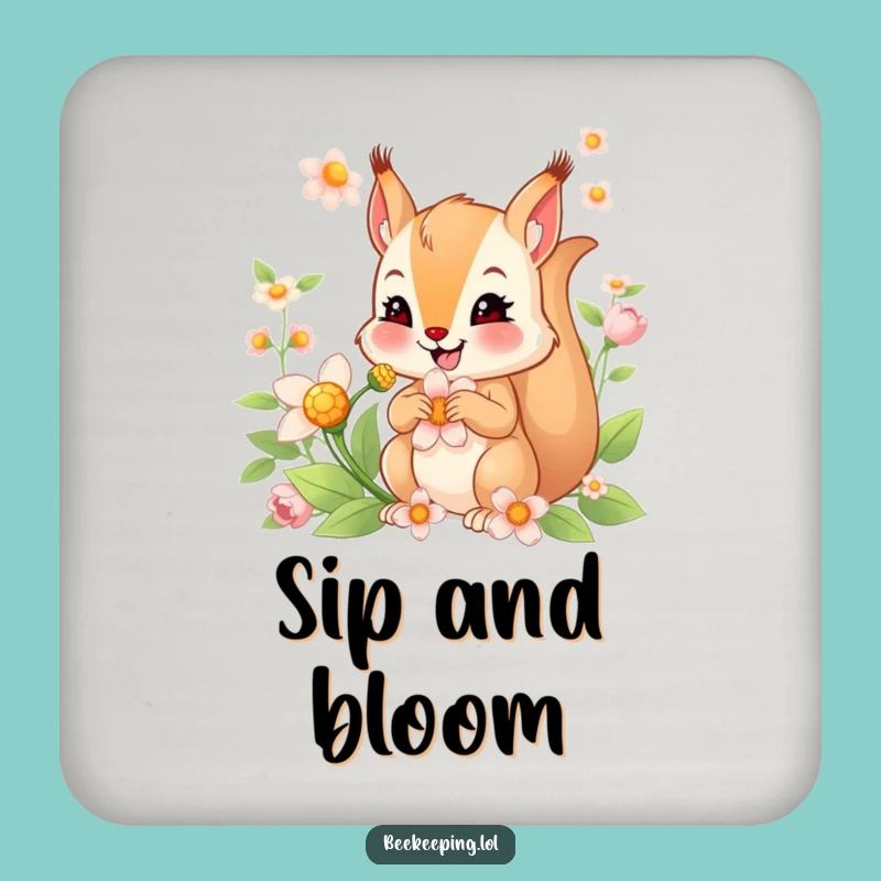 Funny Squirrel Nectar Coaster Set: Smiling Squirrel Protection, Unique Funny Gift
