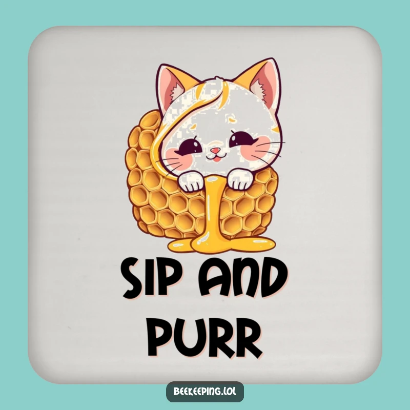 Funny Cat Honeycomb Coaster Set - Sweet Protection, Perfect Funny Gift