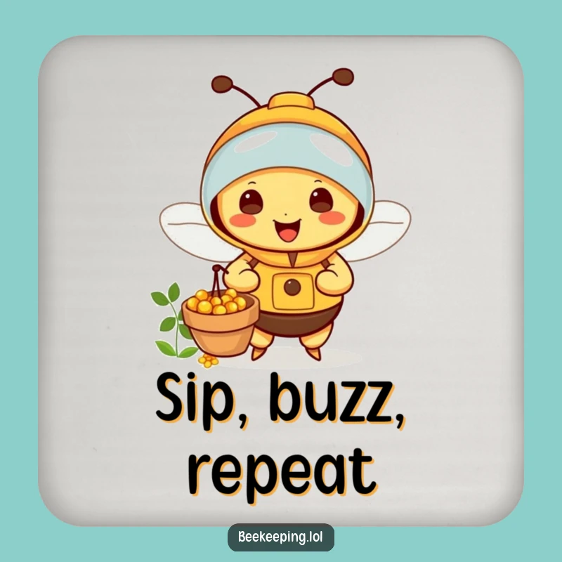 Funny Bee Beekeeper Coasters: Protect Surfaces with This Happy Nectar Collector's Funny Gift!