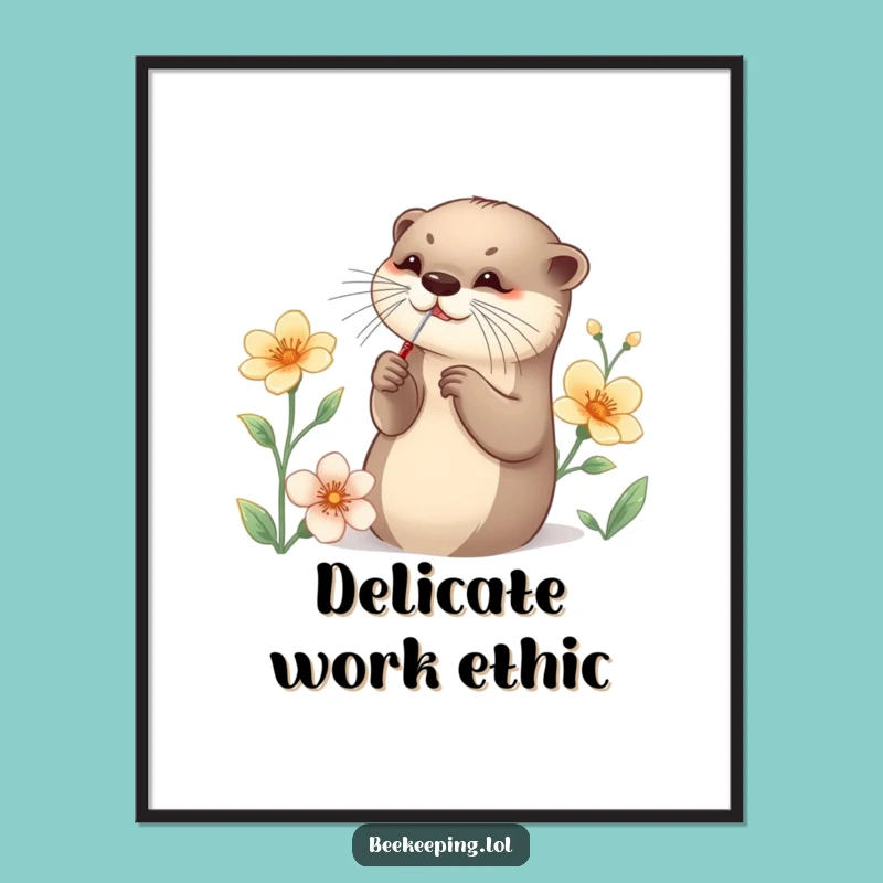 Funny Otter Nectar Poster: Whimsical Art for a Precise Sense of Humor