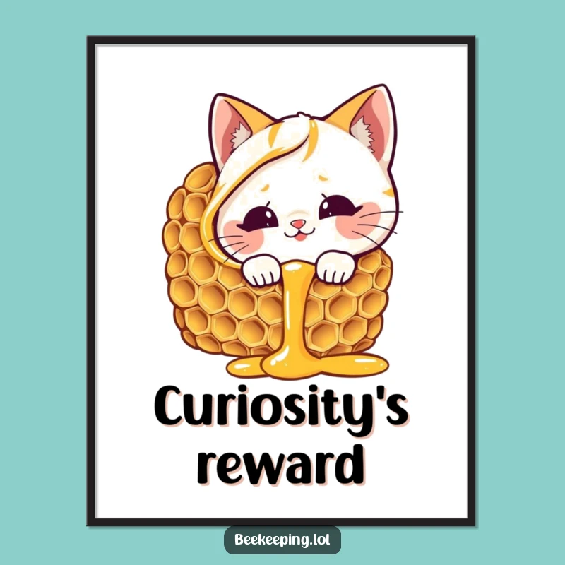 Funny Cat Honeycomb Poster - Sweet Wall Art, Perfect Funny Gift