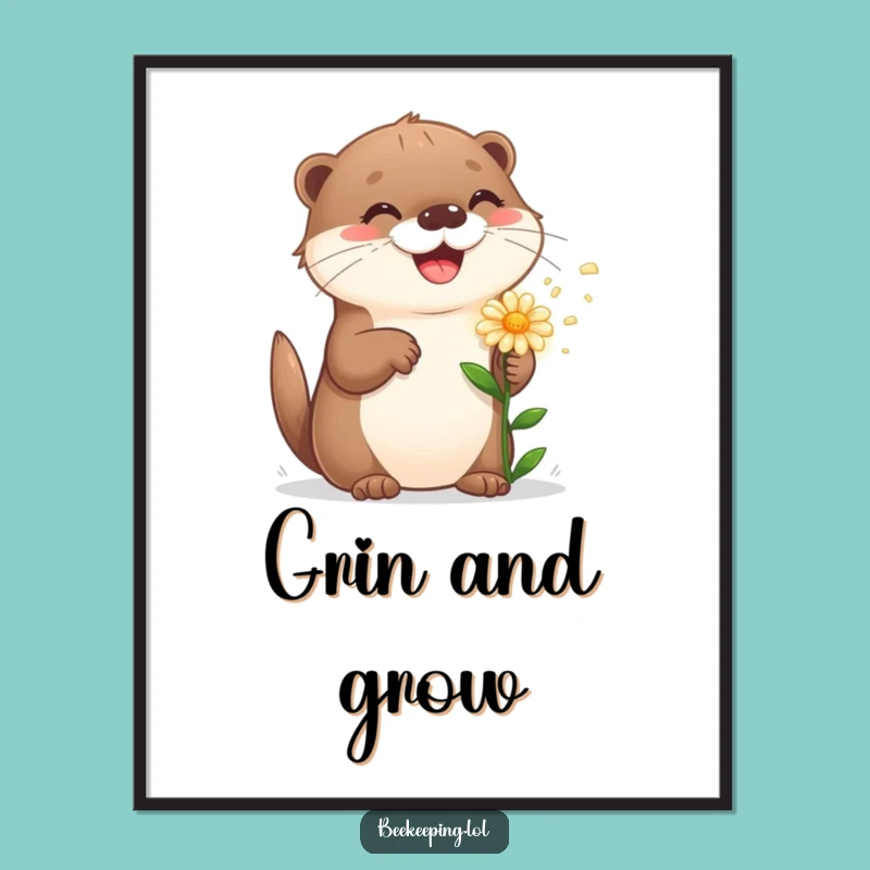Funny Playful Otter Poster - Bring a Splash of Joy to Your Walls