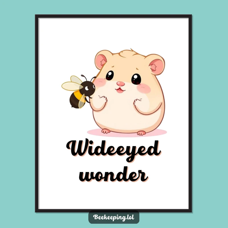 Funny Hamster Bee Poster: Wide-Eyed Wonder Art for a Laugh