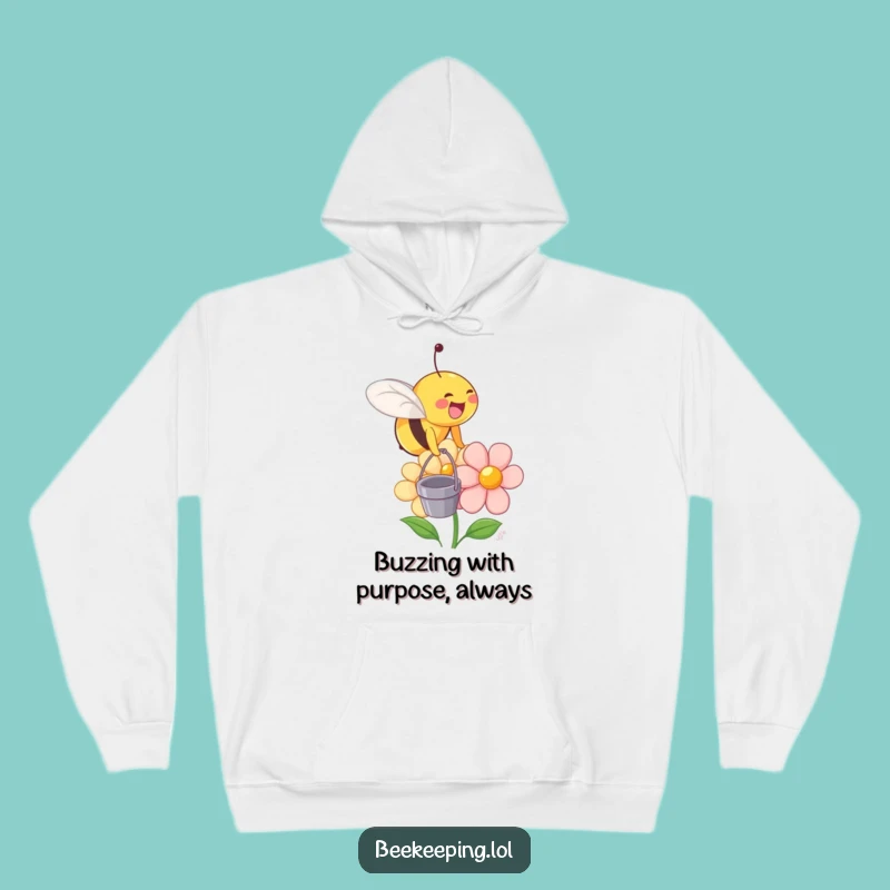 Funny Bee Flower Hoodie: Cozy, Humorous Insect Bucket Sweatshirt Gift Idea